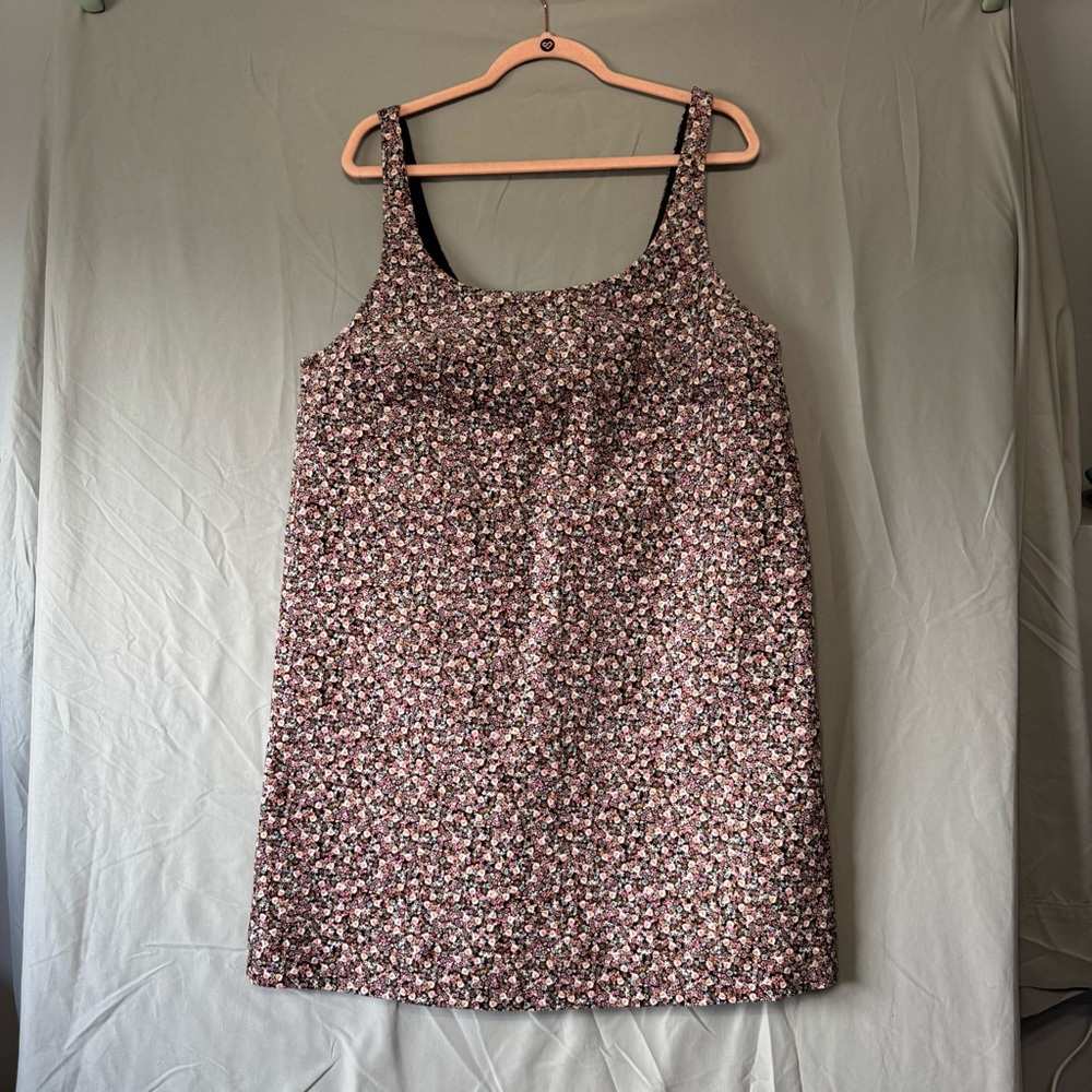 H&M Sleeveless Floral Midi Dress in Pink and Black
